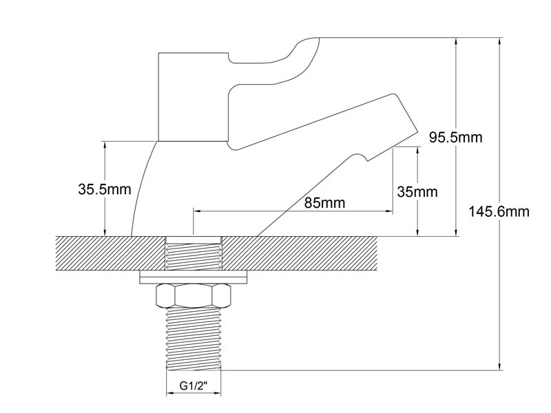 Utility Sink Faucet for UK Market Size UK58021L