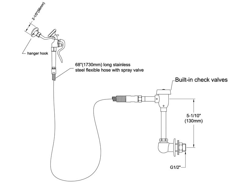 Utility Spray Faucet Size 9808-M700-VB