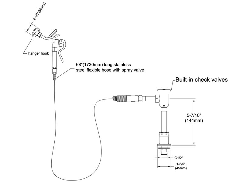 Utility Spray Faucet Size 9809-M700-VB