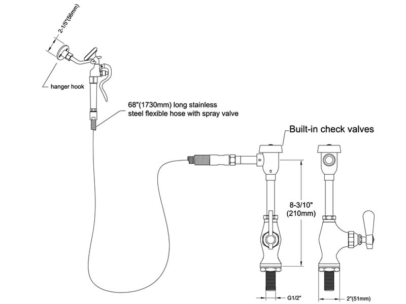 Utility Spray Faucet Size 9812-M700-VB