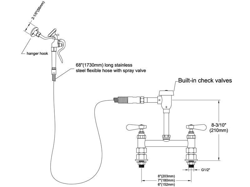 Utility Spray Faucet Size 9813-M700-VB