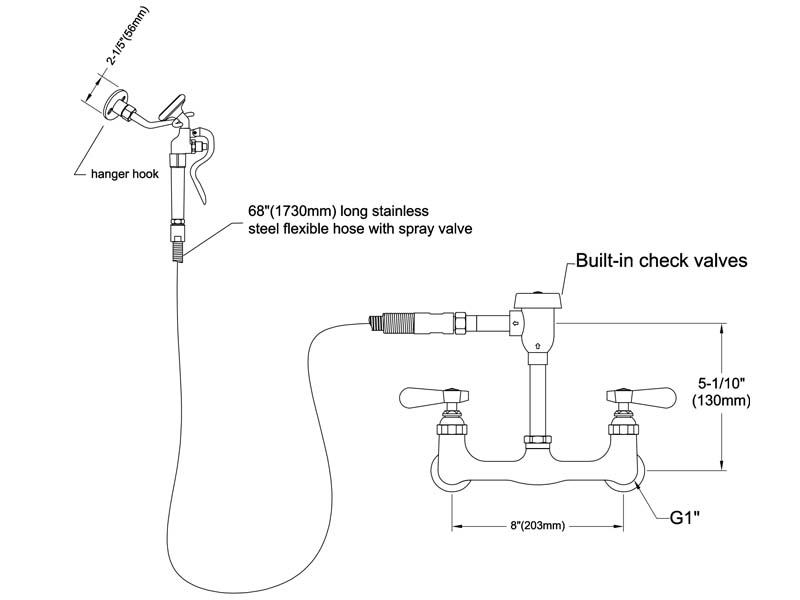 Utility Spray Faucet Size 9814-M700-VB
