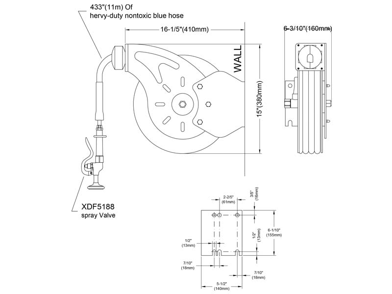 Wall Mount Hose Reel Size XDF5188