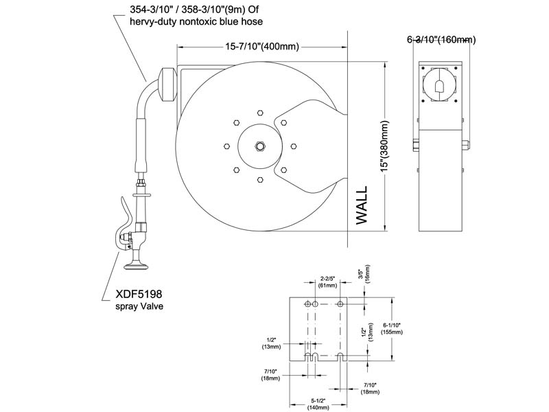 Wall Mount Hose Reel Size XDF5198