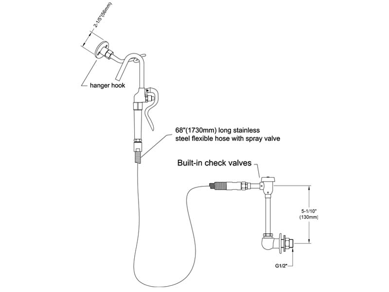 Wall Mount Pot Filler Faucet Size 9808-M800-VB