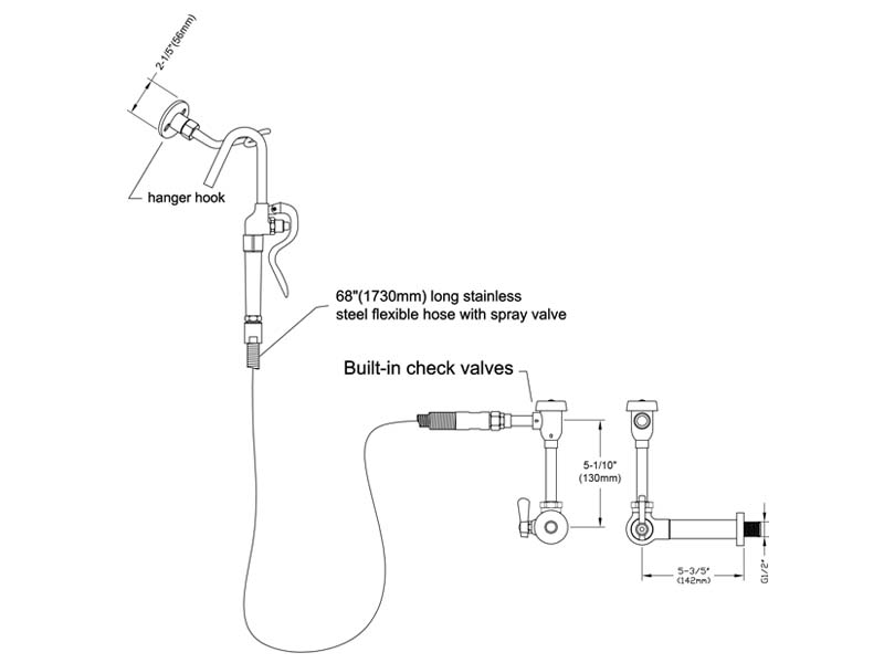 Wall Mount Pot Filler Faucet Size 9817-M800-VB