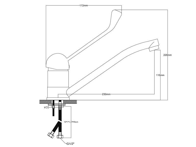 Washbasin Faucet Size 20106