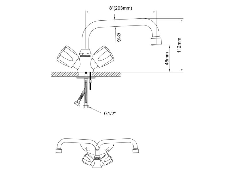 Washbasin Faucet Size 20125