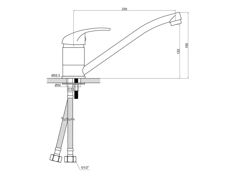 Washbasin Faucet Size 20154