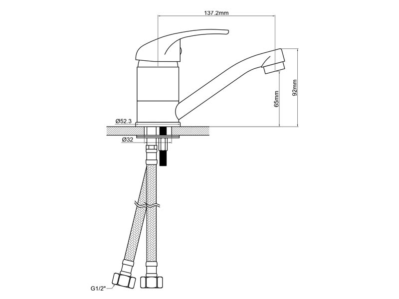 Washbasin Faucet Size 20158